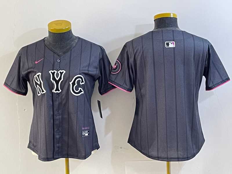 Women%27s New York Mets Blank Gray 2024 City Connect Cool Base Stitched Jersey->mlb womens jerseys->MLB Jersey